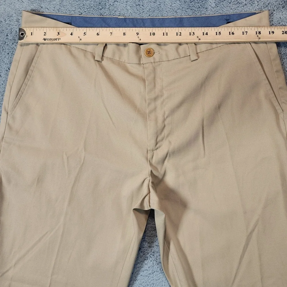 Brooks Brothers Performance Pants Men 38x30 Khaki Polyester Straight Fit Stretch